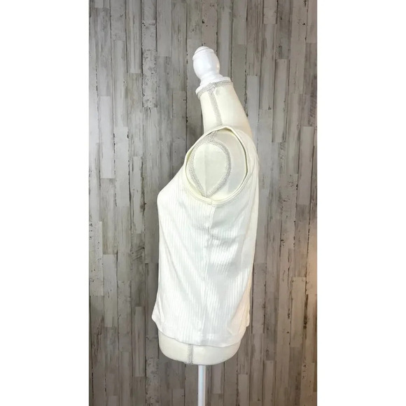 Hunters Run Women's Large White Scoop Neck Ribbed Tank Top Sleeveless Casual‎ - Picture 6 of 6